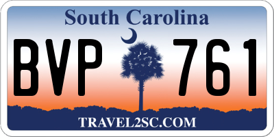 SC license plate BVP761
