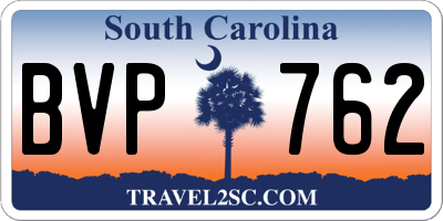 SC license plate BVP762