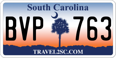 SC license plate BVP763