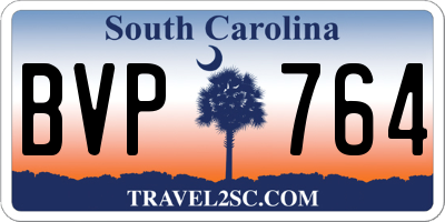 SC license plate BVP764