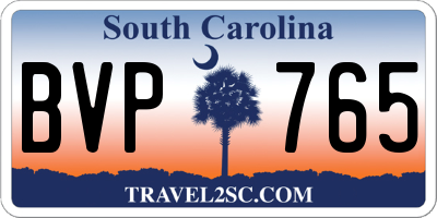SC license plate BVP765