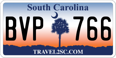 SC license plate BVP766