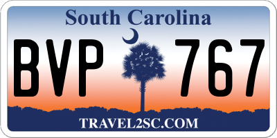 SC license plate BVP767