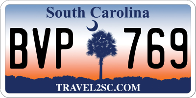 SC license plate BVP769