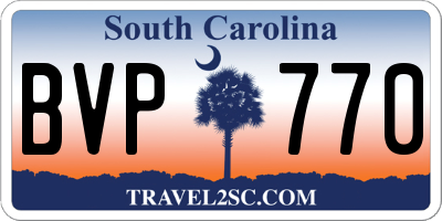 SC license plate BVP770