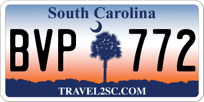 SC license plate BVP772
