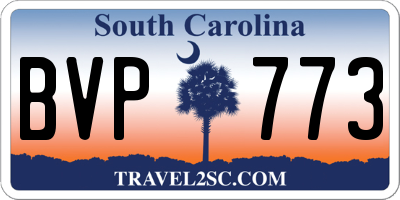 SC license plate BVP773