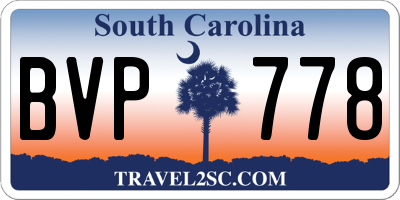 SC license plate BVP778