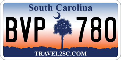 SC license plate BVP780