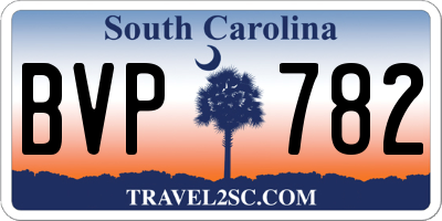 SC license plate BVP782