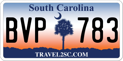 SC license plate BVP783