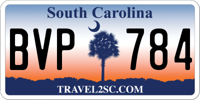 SC license plate BVP784