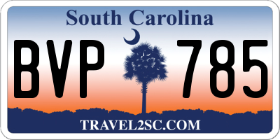 SC license plate BVP785
