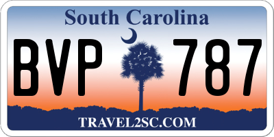 SC license plate BVP787