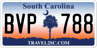 SC license plate BVP788
