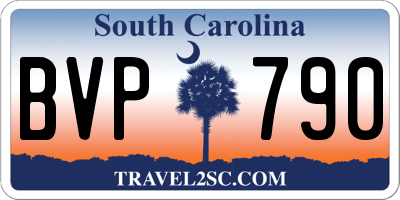 SC license plate BVP790