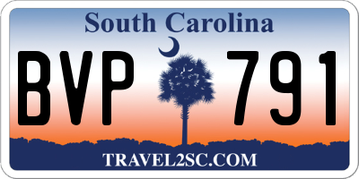 SC license plate BVP791