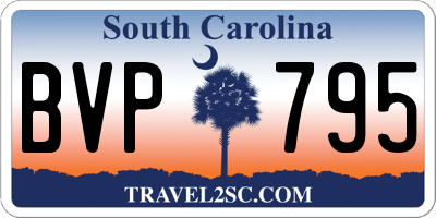 SC license plate BVP795