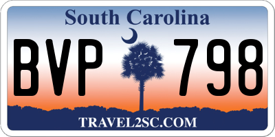 SC license plate BVP798
