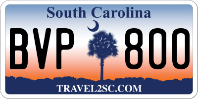 SC license plate BVP800