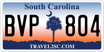SC license plate BVP804