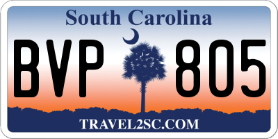 SC license plate BVP805