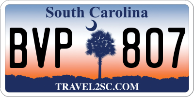 SC license plate BVP807