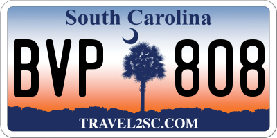 SC license plate BVP808