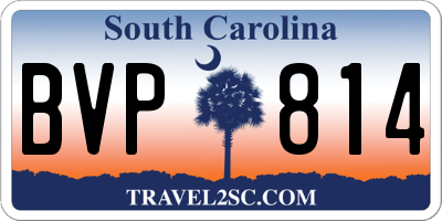 SC license plate BVP814