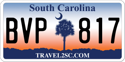 SC license plate BVP817