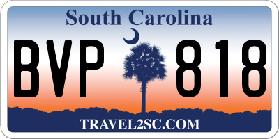 SC license plate BVP818