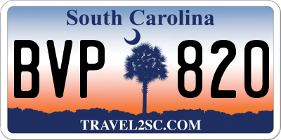 SC license plate BVP820