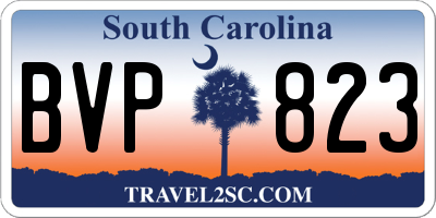 SC license plate BVP823