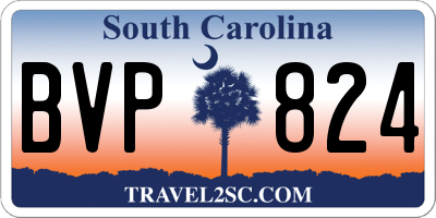SC license plate BVP824