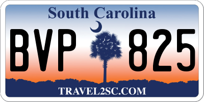 SC license plate BVP825