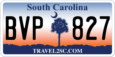 SC license plate BVP827