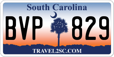 SC license plate BVP829