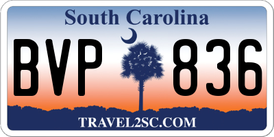 SC license plate BVP836