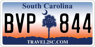 SC license plate BVP844