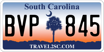 SC license plate BVP845