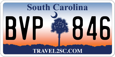 SC license plate BVP846