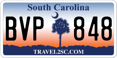 SC license plate BVP848