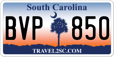 SC license plate BVP850