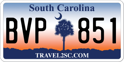 SC license plate BVP851