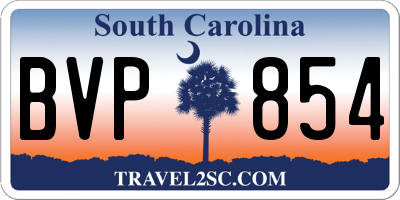 SC license plate BVP854
