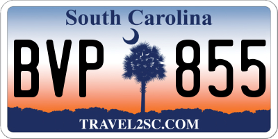 SC license plate BVP855