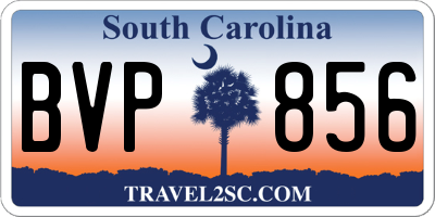 SC license plate BVP856