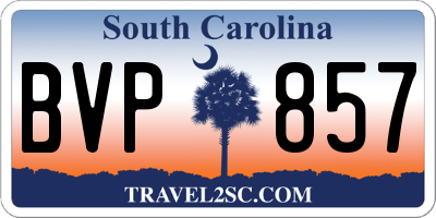 SC license plate BVP857