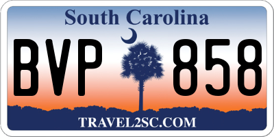 SC license plate BVP858