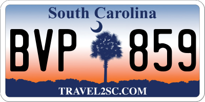 SC license plate BVP859